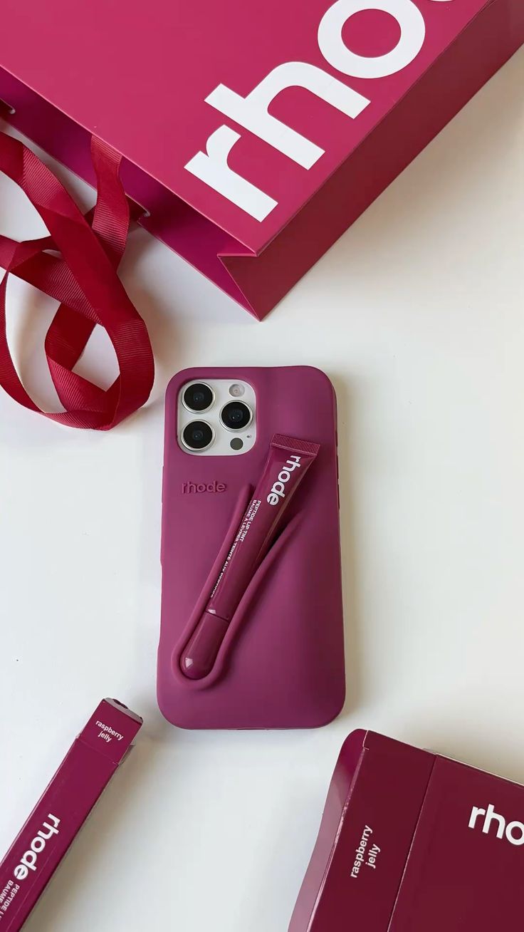 Rhode iPhone LipGloss Silicone Case - Raspberry
