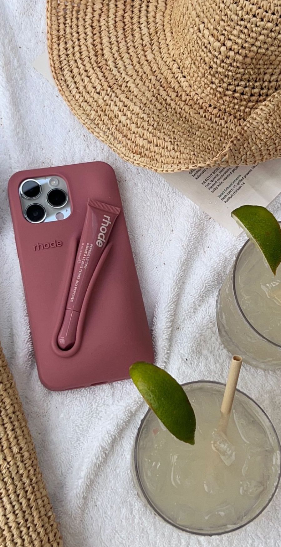 Rhode iPhone LipGloss Silicone Case - `SaltyTan