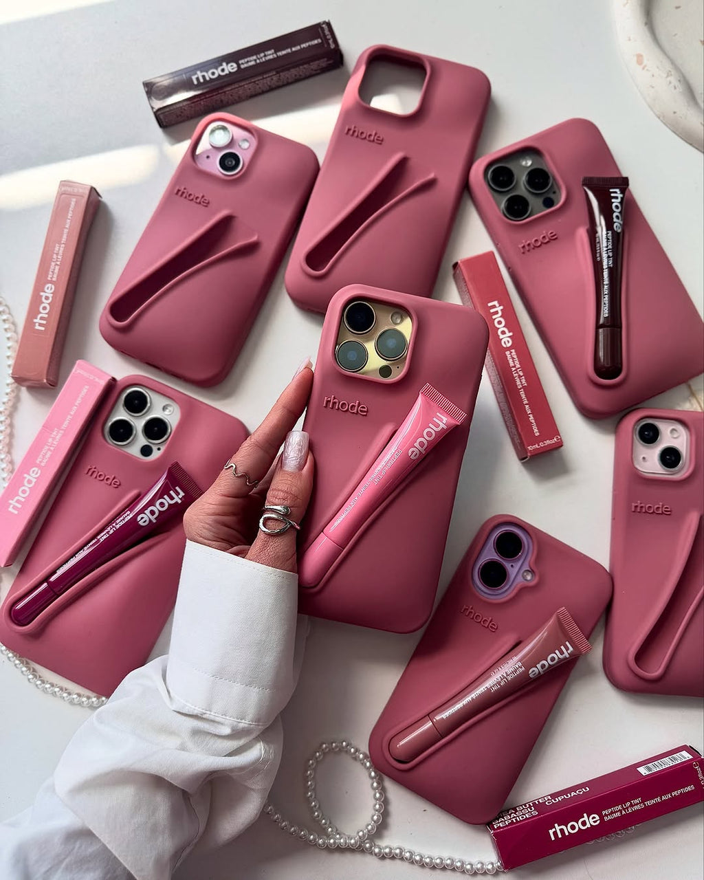 Rhode iPhone LipGloss Silicone Case - `SaltyTan