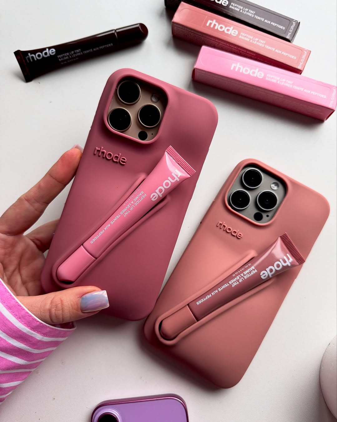 Rhode iPhone LipGloss Silicone Case - `SaltyTan