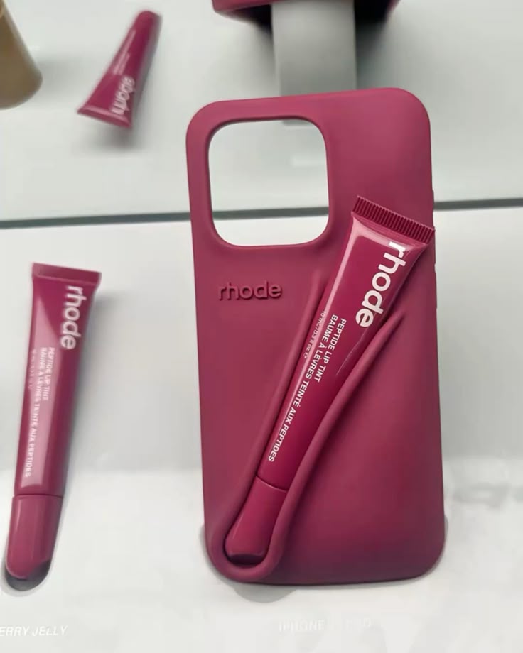 Rhode iPhone LipGloss Silicone Case - Raspberry