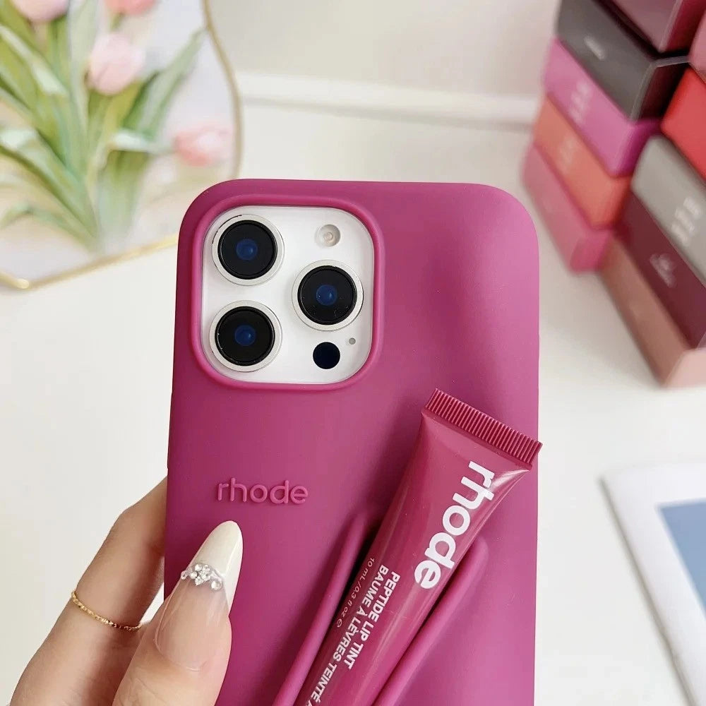 Rhode iPhone LipGloss Silicone Case - Raspberry